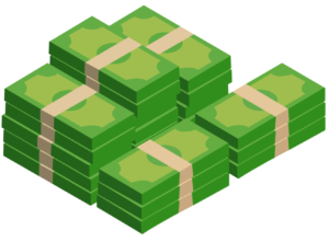 Clipart of stacks of money,
